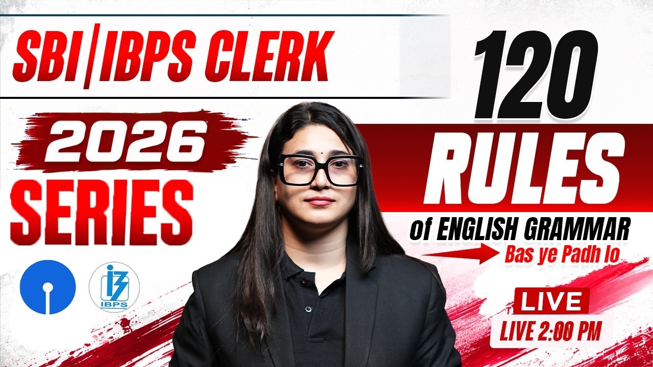 SBI / IBPS Clerk 2026 English Series | 120 Rules of English Grammar | by Rubaika Ma'am