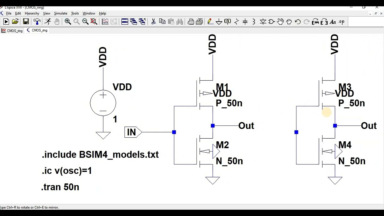 RING OSCILLATOR USING LTSPICE