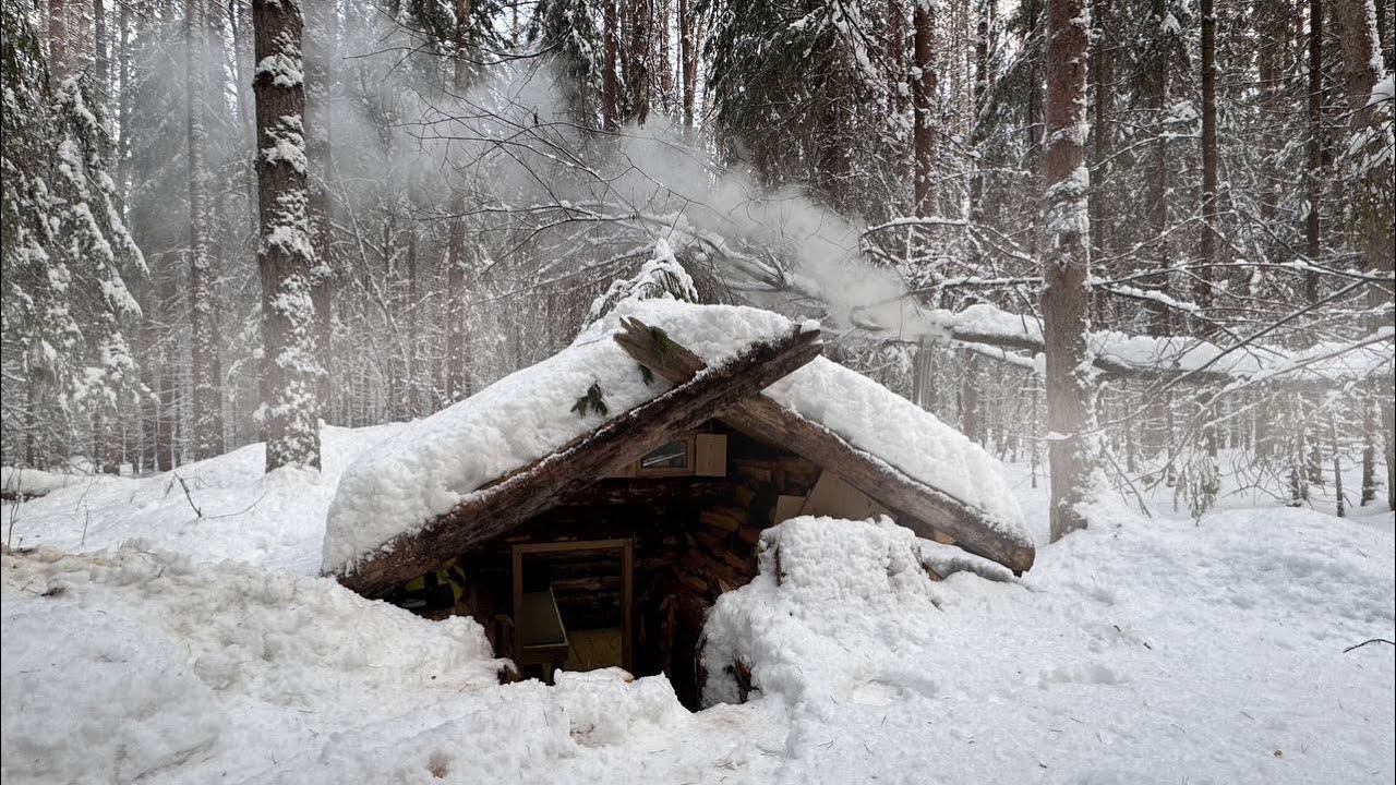 Man Improves Dugout Space. Survival Shelter Renovation