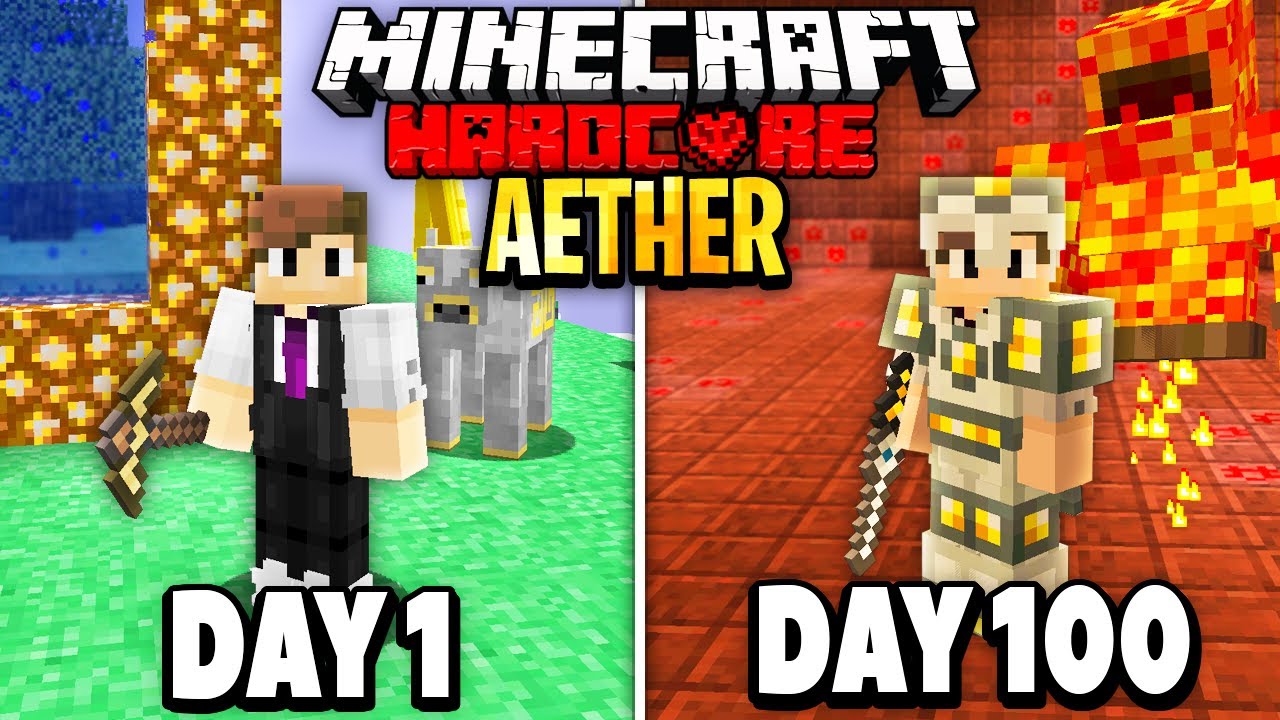 I Survived 100 Days of HARDCORE Minecraft in the AETHER...
