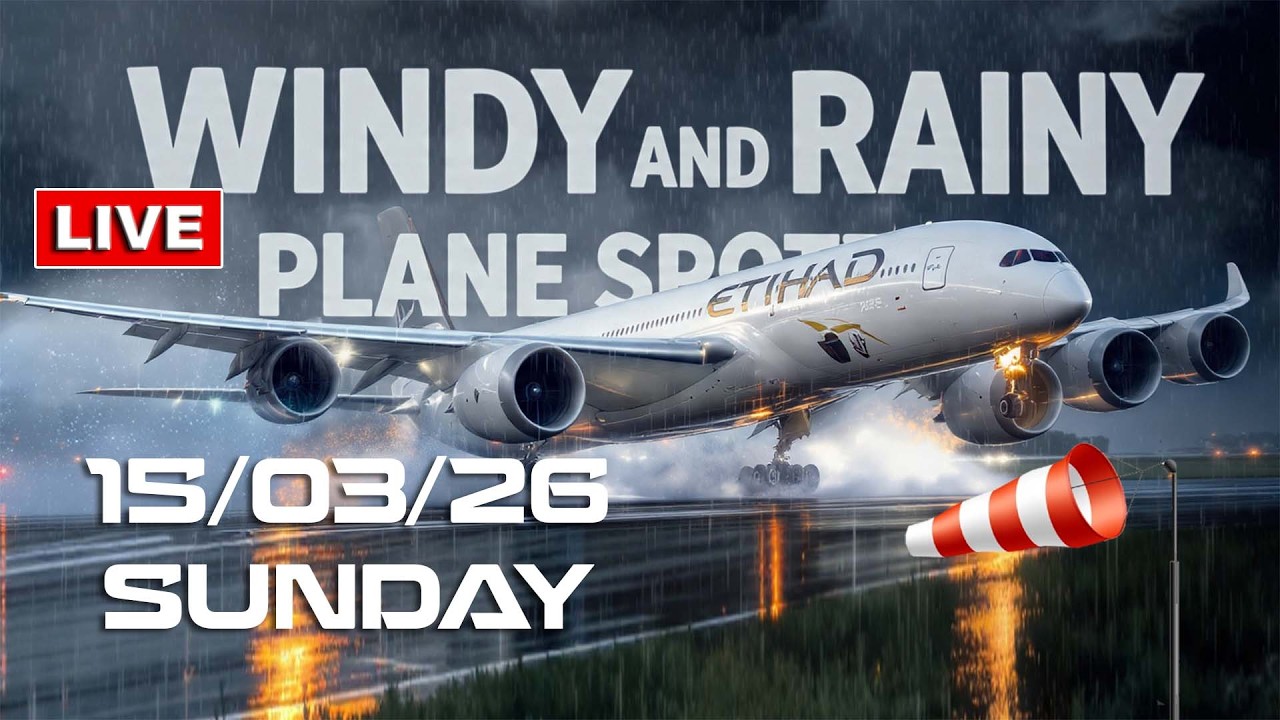 🔴LIVE Windy and Rainy weather PLANE SPOTTING! at Dublin Airport (15/03/26) #live #dublinairport