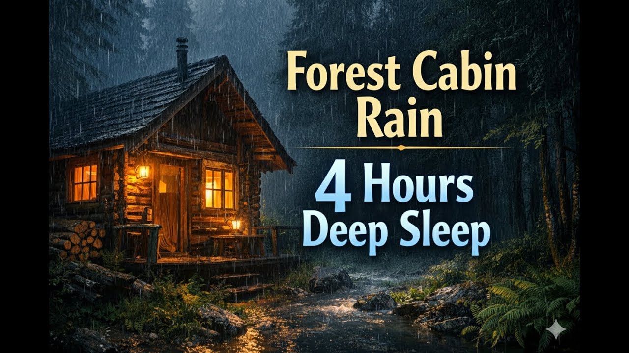 ฝนตกกลางป่า ข้างกระท่อมไม้ 🌧️ Forest Cabin Rain | 4 Hours Deep Sleep