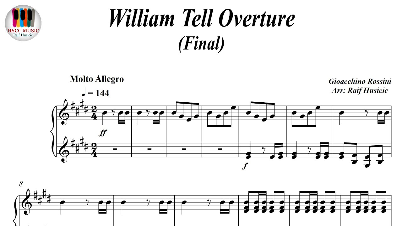 William Tell Overture, Final - Gioacchino Rossini, Piano Sheet Music