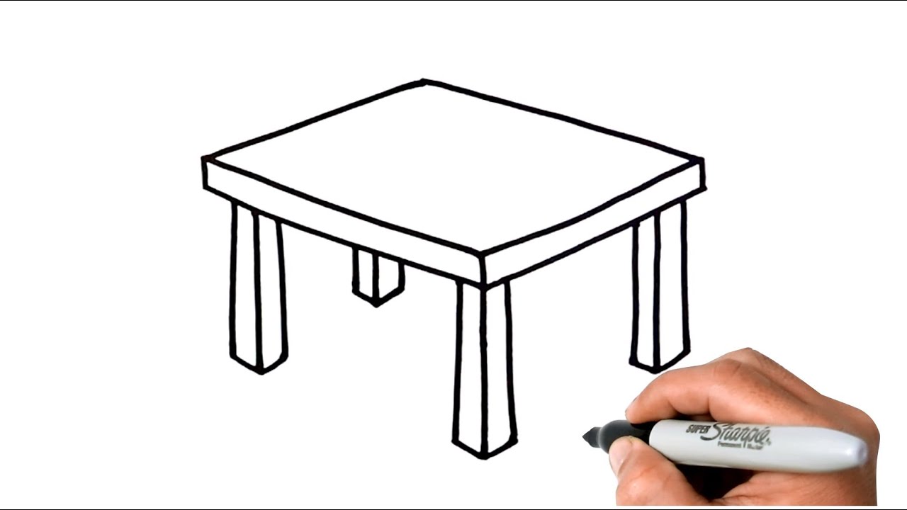 How to Draw a TABLE EASY Step by Step