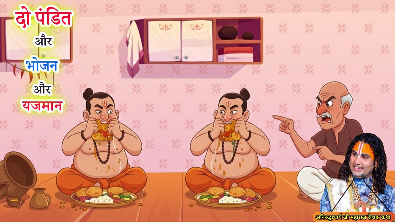 दो पंडित और भोजन और यजमान - रोचक कथा | Dharmik Kahaniya #aniruddhacharyaji