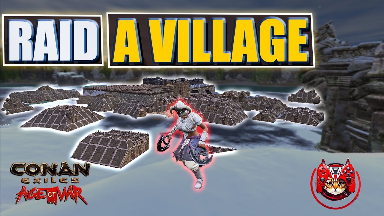They made a village - raiding a huge base on frozen bridge : Conan exiles raid & pvp chapter 3