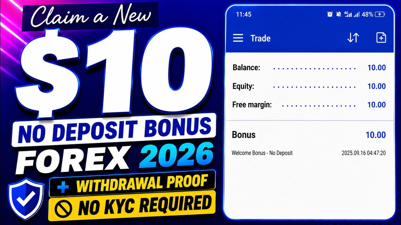 Claim A New $10 No Deposit Bonus Forex 2026 + Withdrawal Proof | No KYC Required!