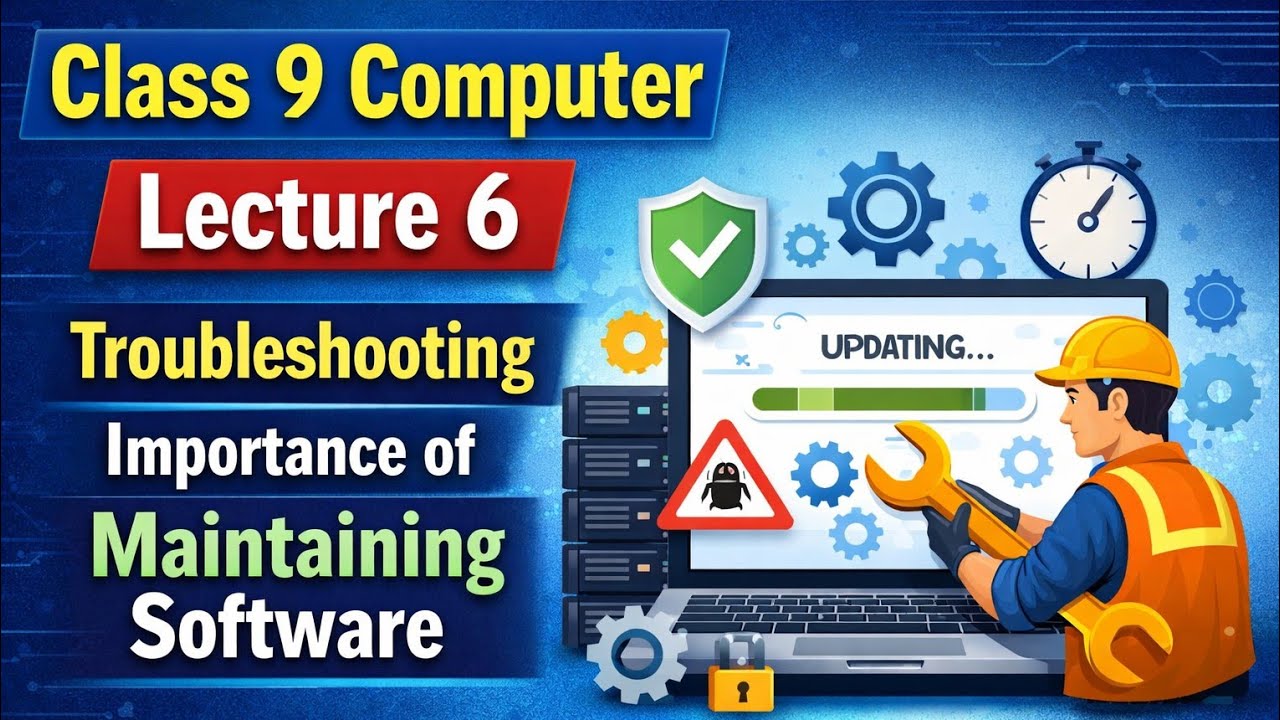 Class 9 Computer Science Lecture 6|Troubleshooting & Importance of Maintaining Software|New Syllabus
