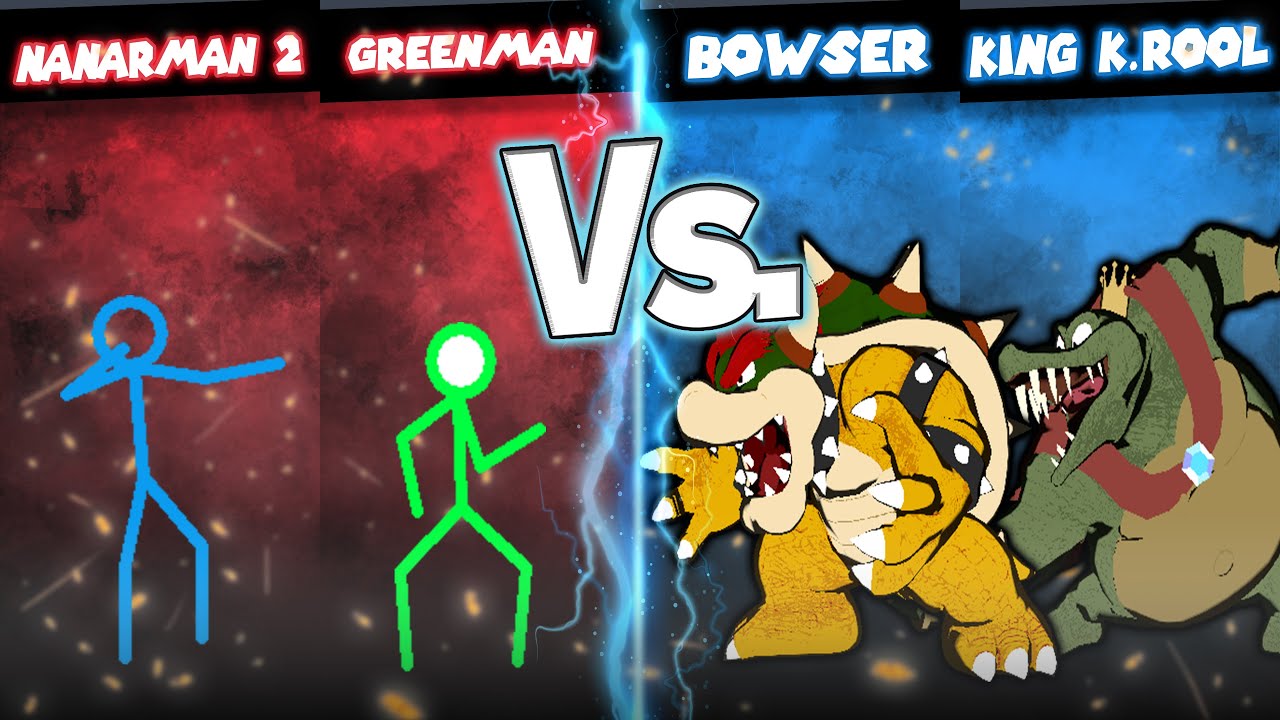 [MUGEN] AI BATTLE - Nanarman 2 & Greenman vs Bowser & King K.Rool