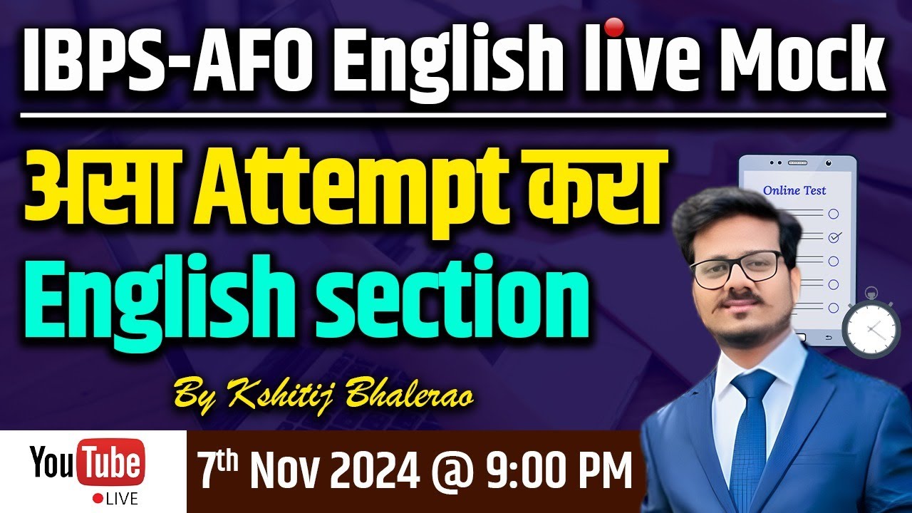IBPS-AFO English Live Mock by Kshitij Bhalerao