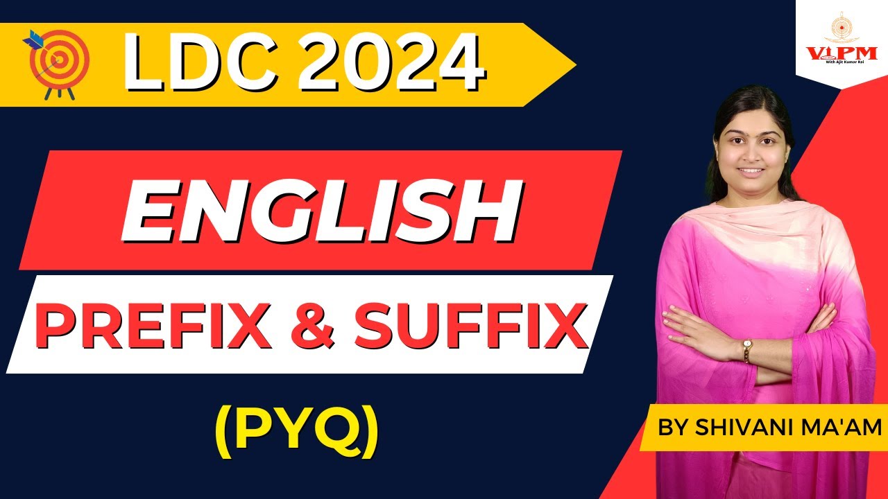Ldc vacancy 2024 Rajasthan LDC English Classes By Shivani Ma'am | Prefix & Suffix PYQ #vipm