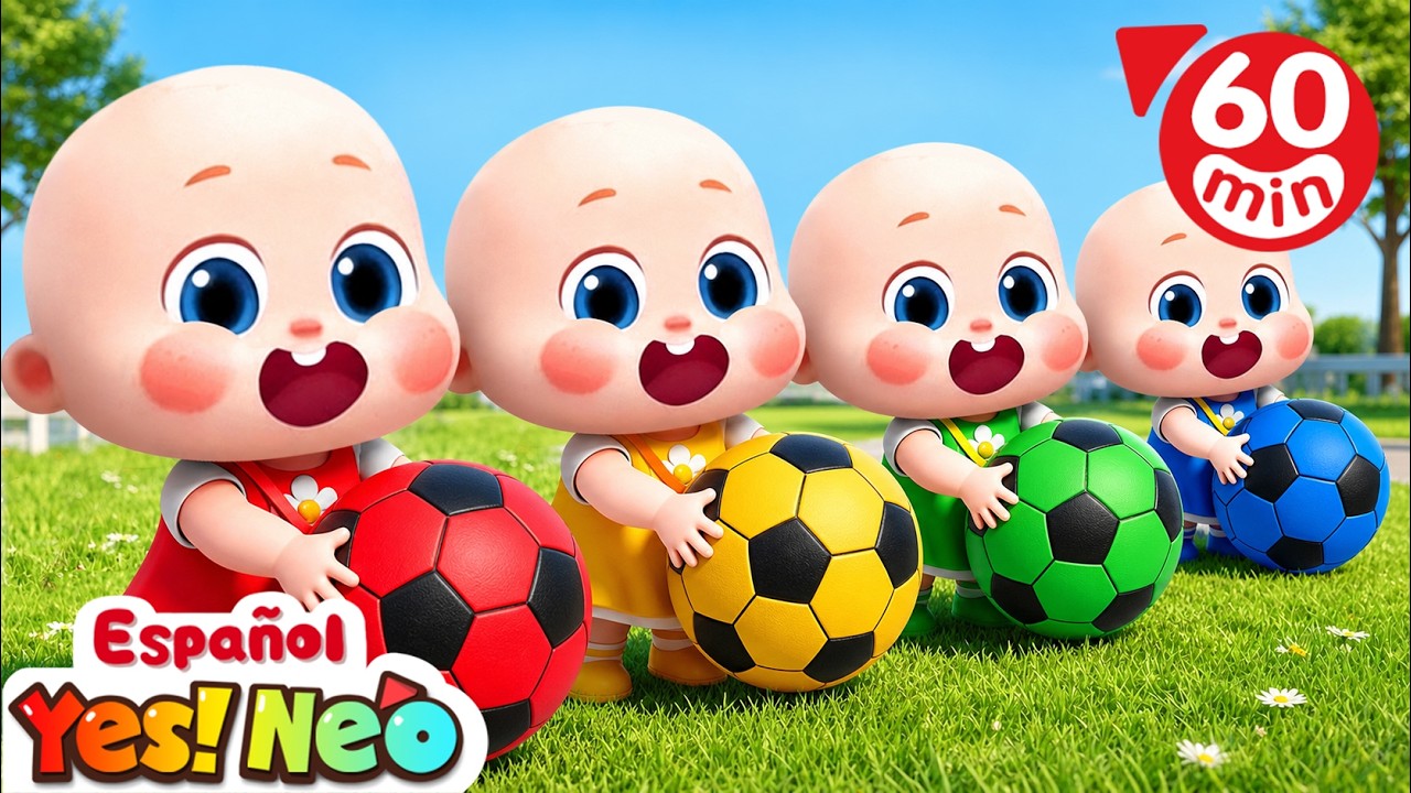 Cinco Beb&eacute;s Jugando con Pelotas | Yes! Neo - Canciones y Caricaturas para Ni&ntilde;os