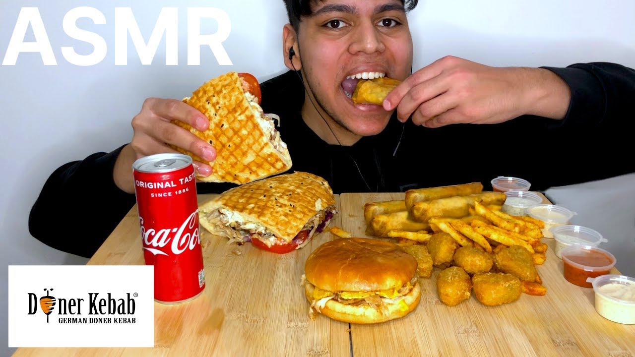 GERMAN DONER KEBAB MUKBANG ASMR UK ¦ *REAL EATING SOUNDS*