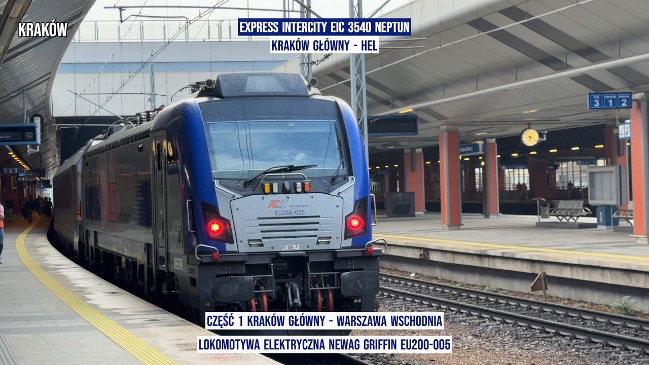 Train 200 km/h Express InterCity EIC 3540 NEPTUN Krak&oacute;w Gł&oacute;wny - Hel Część 1 rear view