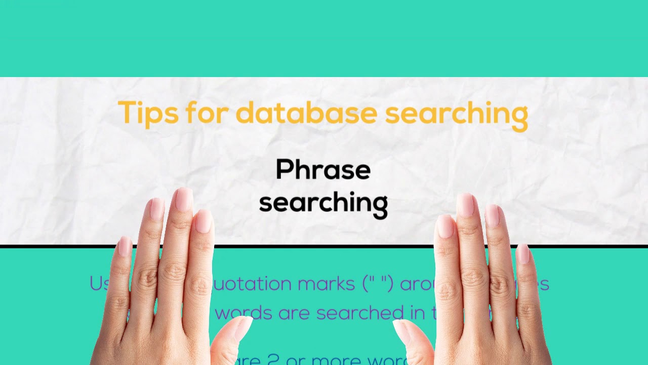 Database searching tips