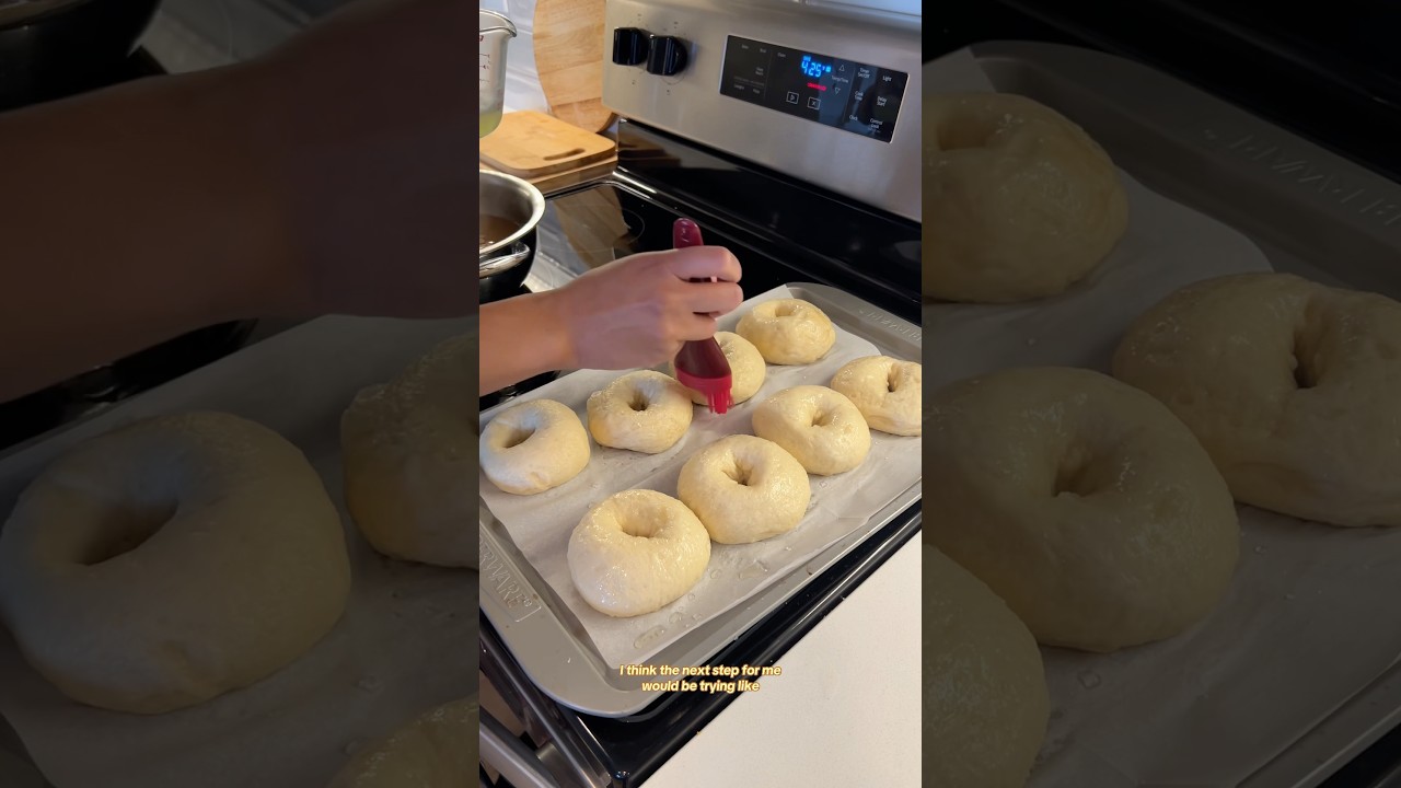 the EASIEST homemade bagels recipe (you&rsquo;ll want to save this!!) 🥯 #shorts #baking #fromscratch