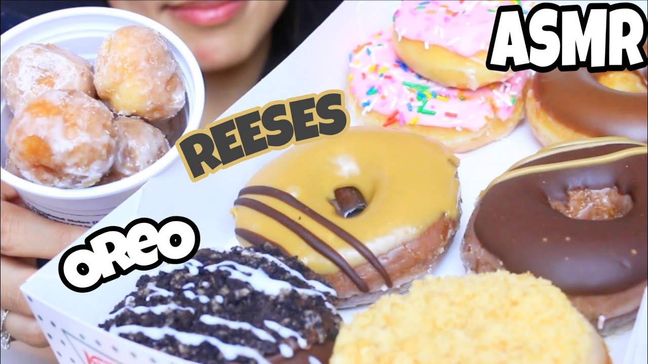 ASMR KRISPY KREME OREO + REESES Chocolate Doughnuts EATING SOUNDS Donut MUKBANG 먹는 먹방  NO TALKING