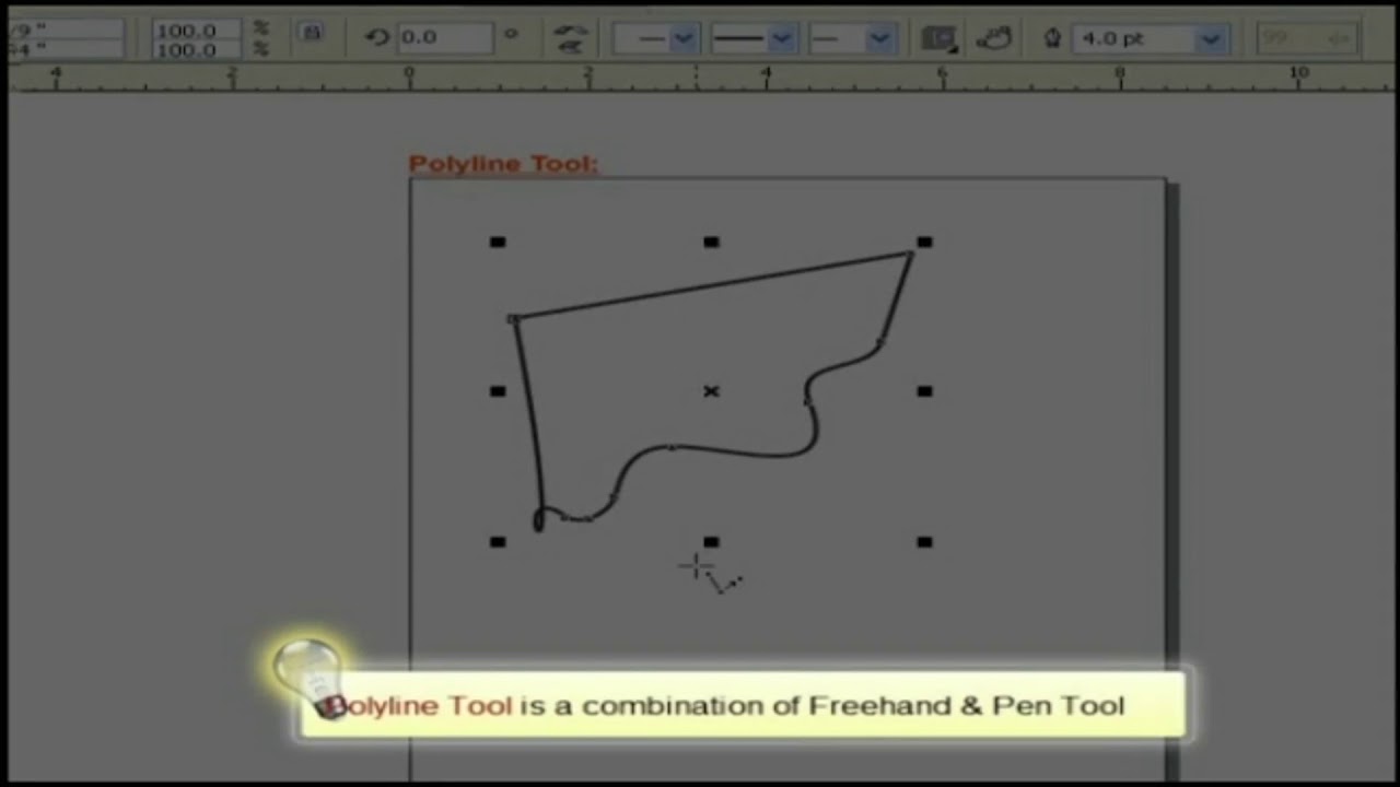 Pen,Polyline & Point Curve Tool | Rectangle & 3 Point Rectangle Tool | Learn CorelDraw X3 in Englsih