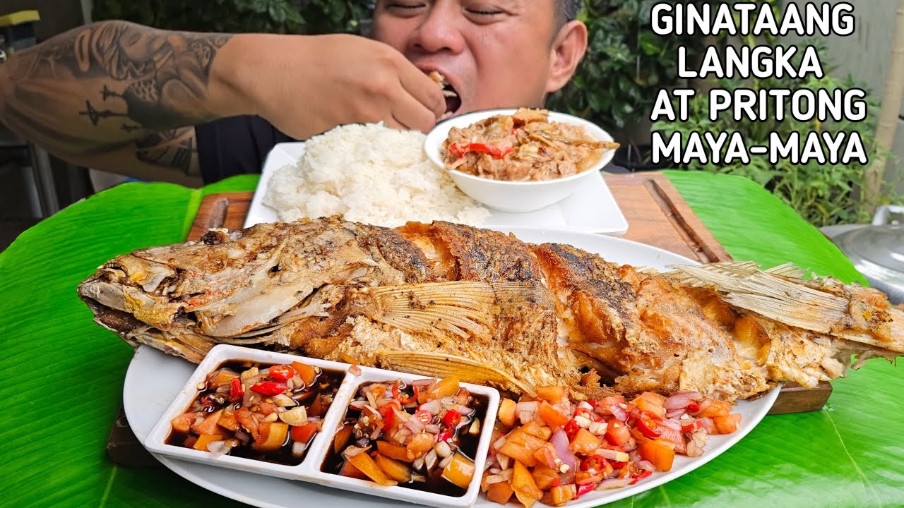 GINATAANG LANGKA | PRITONG MAYA-MAYA | OUTDOOR COOKING | MUKBANG PHILIPPINES