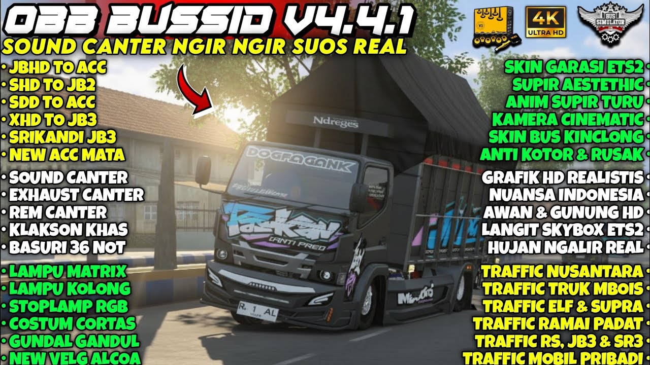 OBB BUSSID V4.4.1‼️SOUND CANTER NGIR NGIR SUOS REAL | NEW ACC & GRAFIK HD REALISTIS | Bussid V4.4.1