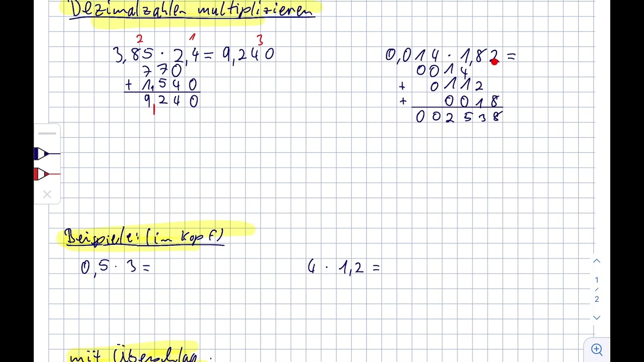 Dezimalzahlen multiplizieren