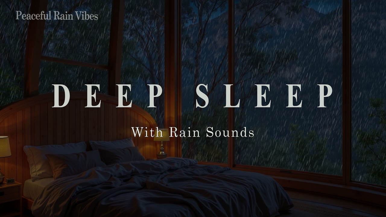 Peaceful Rainy Night Piano with Cozy Bedroom 🌧️ Relaxing Sleep Music and Rain Sounds for Deep Sleep