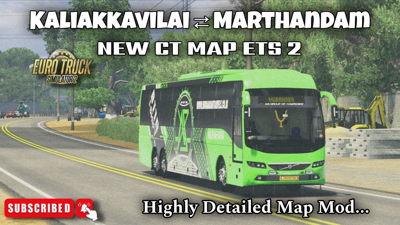 NEW MAP IN ETS 2 | Kaliakkavilai To Marthandam Volvo Highway Ride - Bus Driving