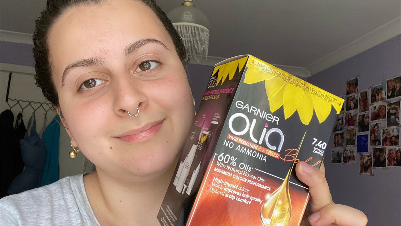 Garnier Olia intense copper review/hair dyeing video