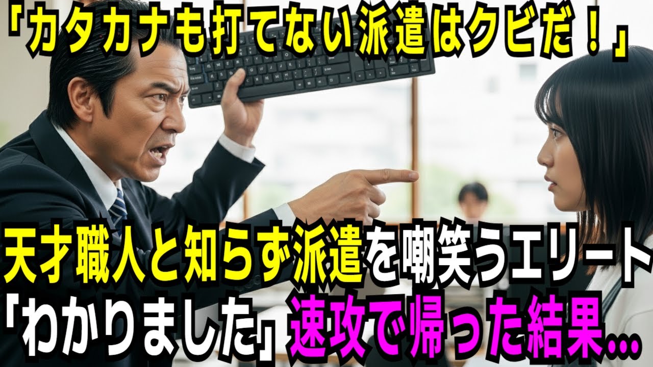 凄腕の天才職人と知らず中卒派遣女子を見下すエリート後継者「中卒の汚い手で触るな！」と即解雇→「わかりました」10分後、国宝級家具が崩壊し会社倒産ｗ【感動する話】