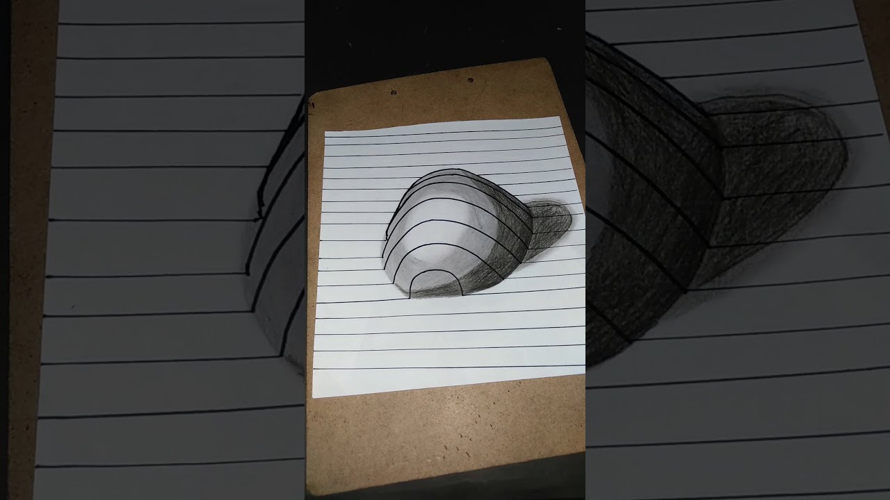 how to draw 3D sphere | #shorts | half sphere 3d | 3d trick art on paper | falak art gallery