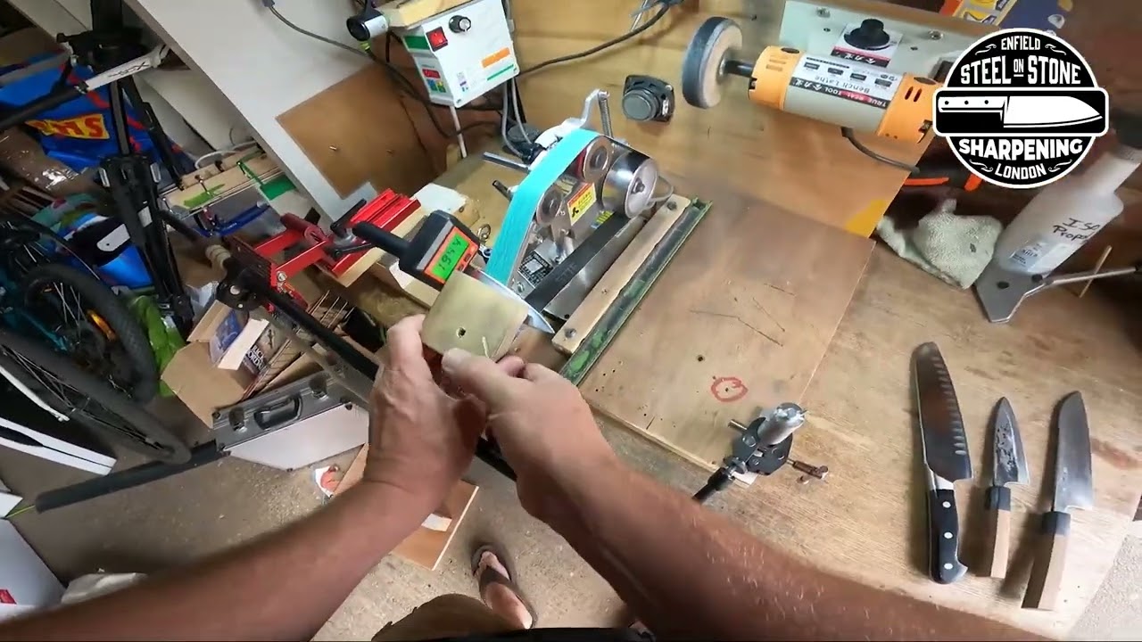Sharpening a German Paring Knife | 1x30 Belt Grinder Demo (Quick Sharp Service)