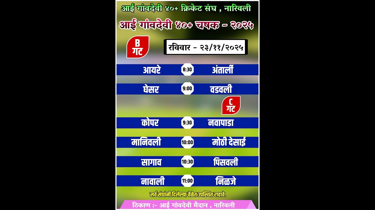 #FinalDay | आई गावदेवी ४०+ चषक - २०२५ | नारिवली