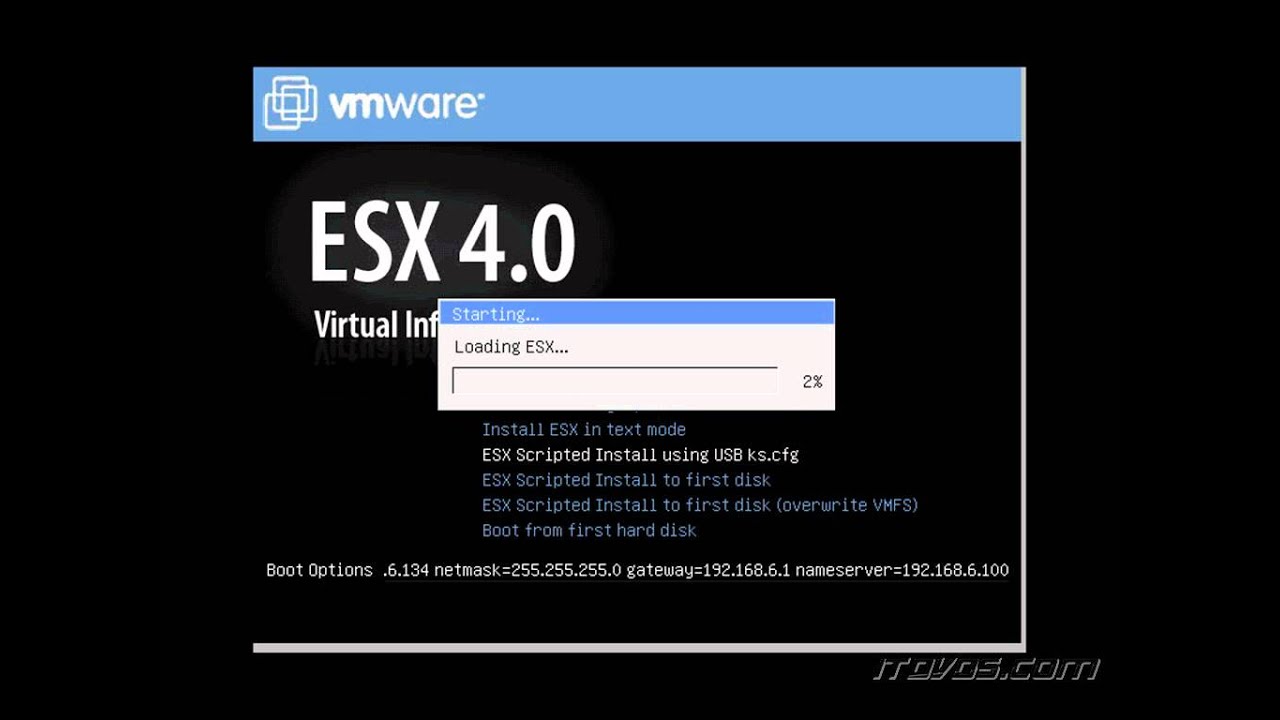 VMware vSphere CBT - Install ESX 4 From ks.cfg File That Is On A Web Server