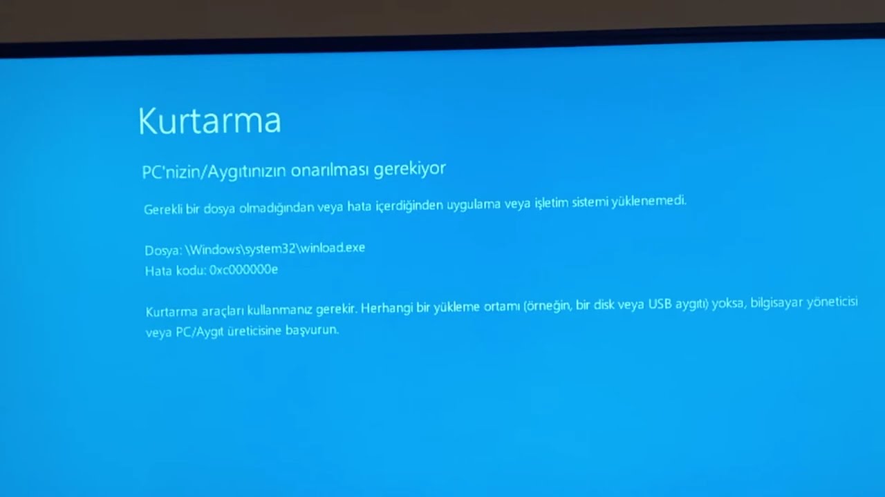 Winload.exe Hatası