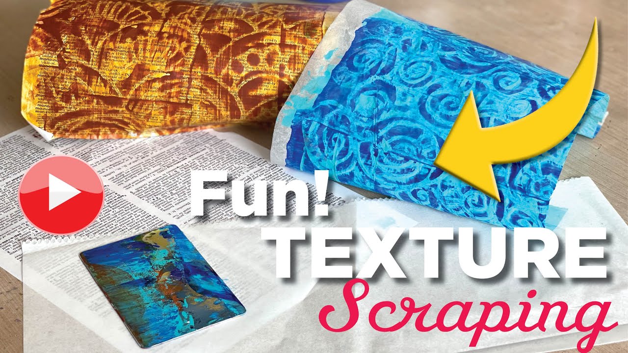 Low Relief Texture Scraping with Stencils in Fabulous Color Combinations! –Tutorial Tidbits