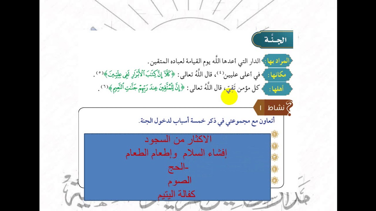 الجنة والنار توحيد سادس