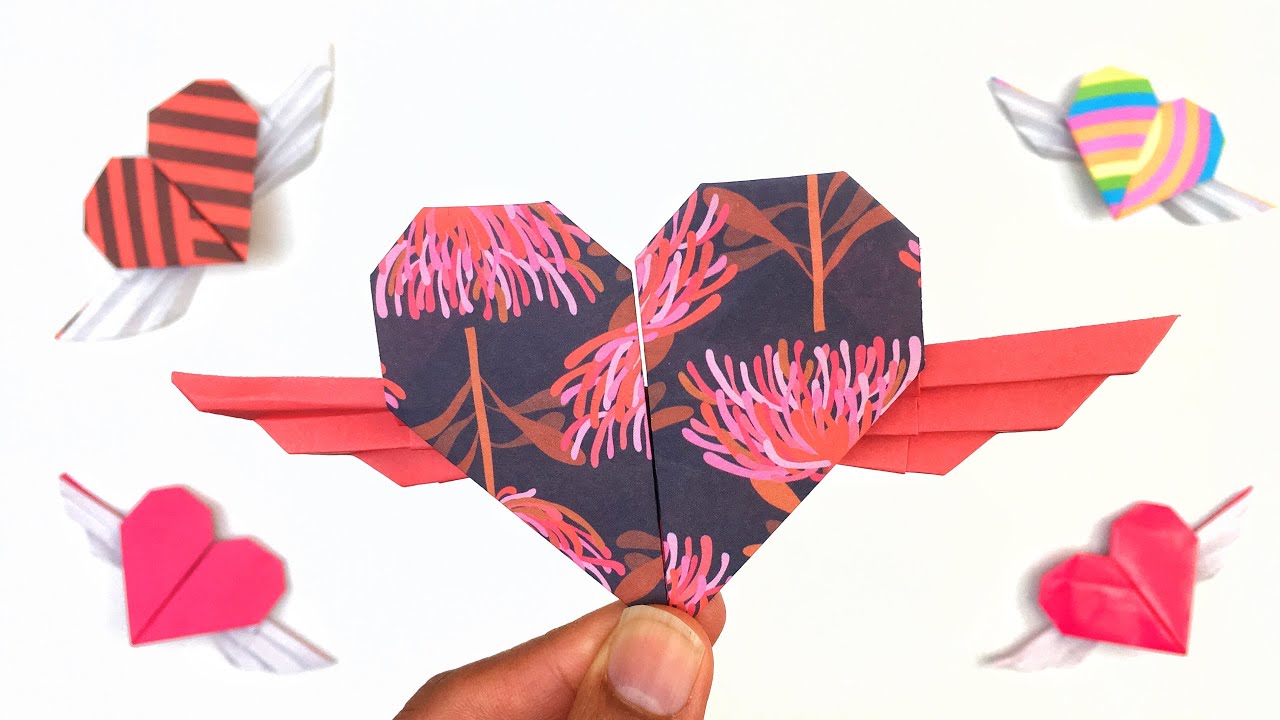 Heart with Angel wings for Valentine's Day - DIY Tutorial by Nature Folds - 107