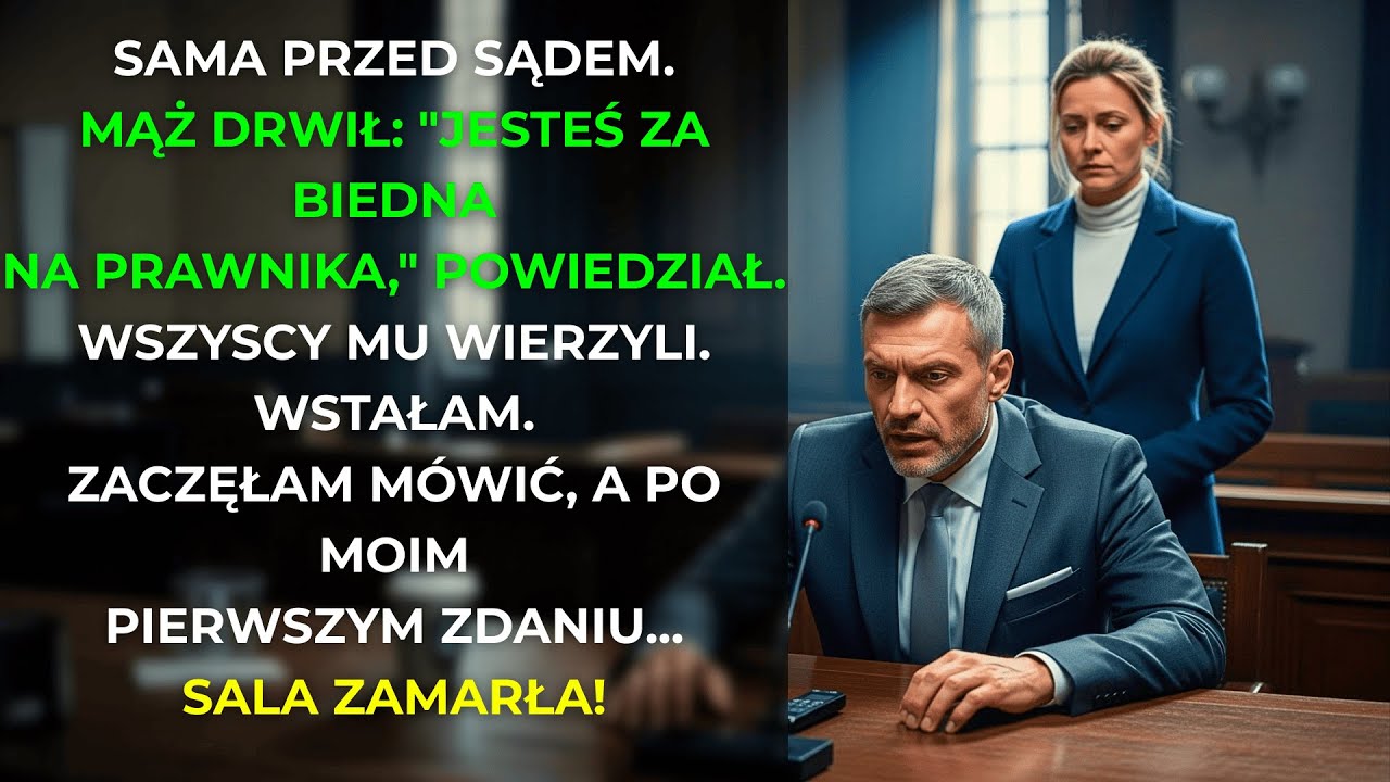 Mąż śmiał się, gdy sama stanęłam przed sądem. Jego uśmiech zniknął po moim pierwszym pytaniu.