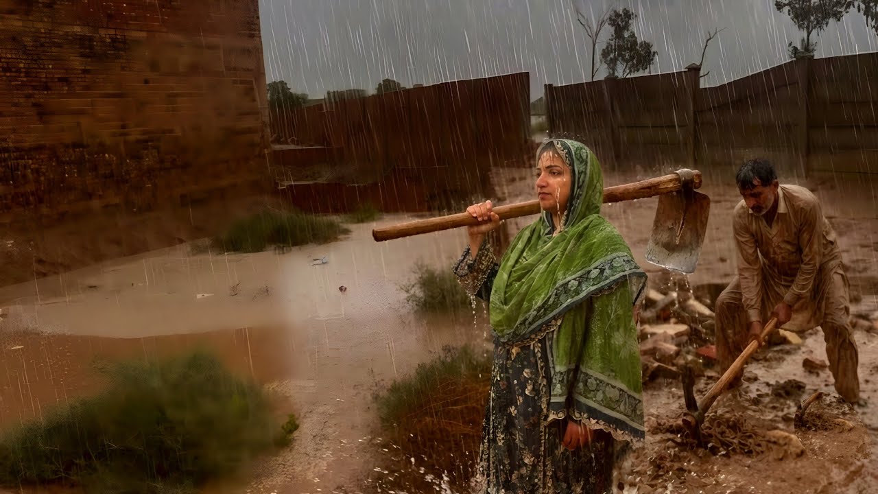 Real Pakistani Plains Village Life During Heavy Rain Rain Flood Season July Saqab 2026 Documentary
