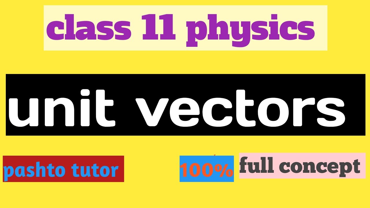 unit vectors full explanation with example #physics learner# pashto language|