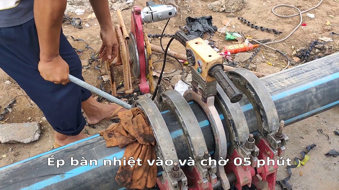 Ống Nhựa HDPE || Hướng dẫn nối ống thẳng bằng máy hàn nhiệt