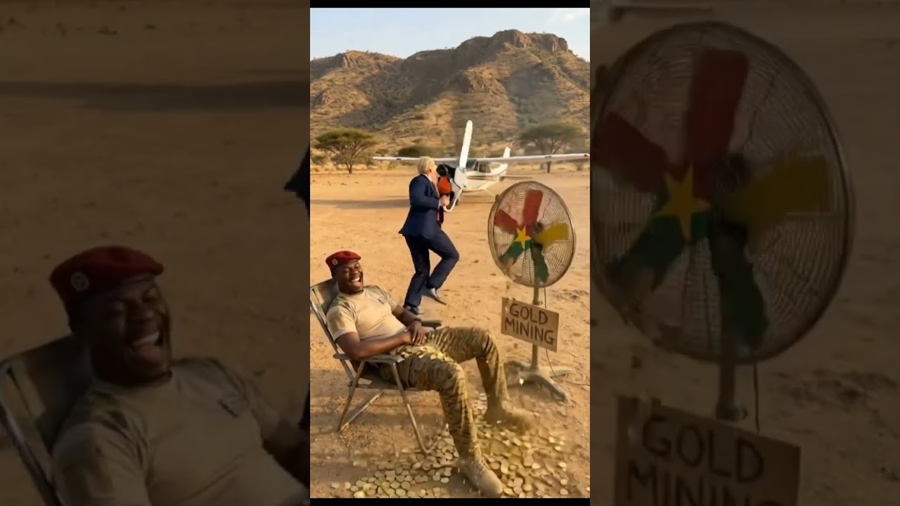 Trump Try to Destroy Fan and Ibrahim Traore pic up shovel hilarious scene😆 #shortsfeed #satire