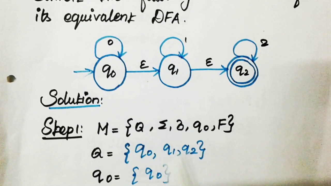 Conversion of NFA with Epsilon to DFA[PART-1] in Tamil
