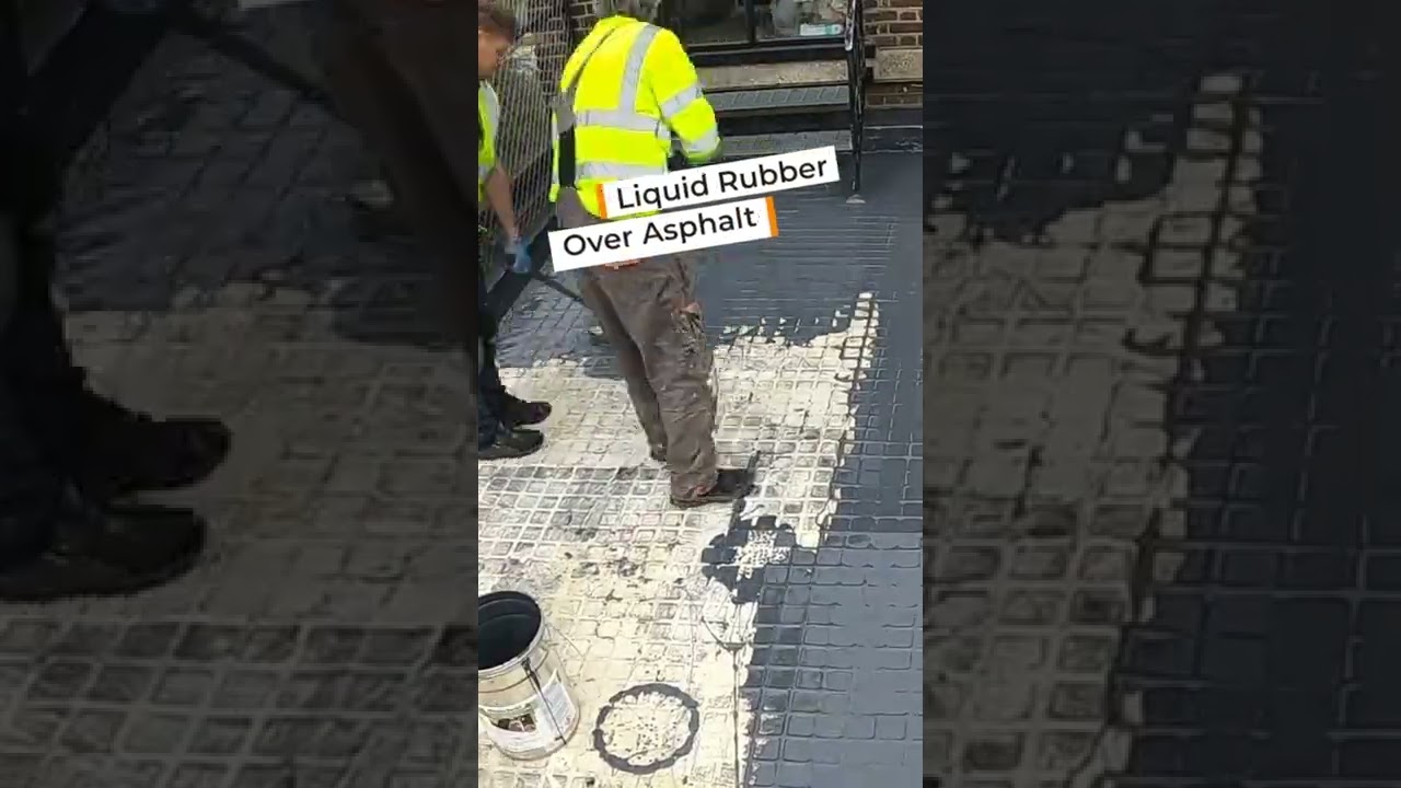 Liquid rubber over asphalt