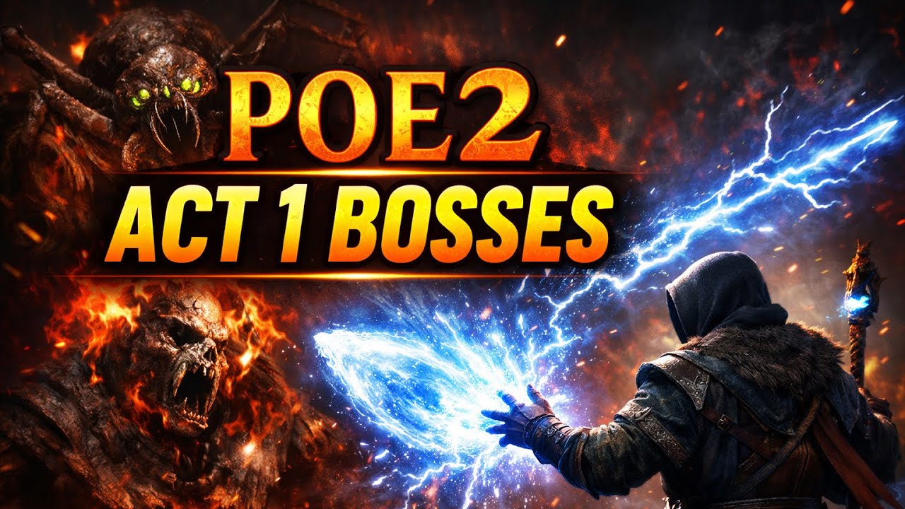 PathOfExile2 act1 - All BOSS FIGHTS | sorcerer | no commentary 