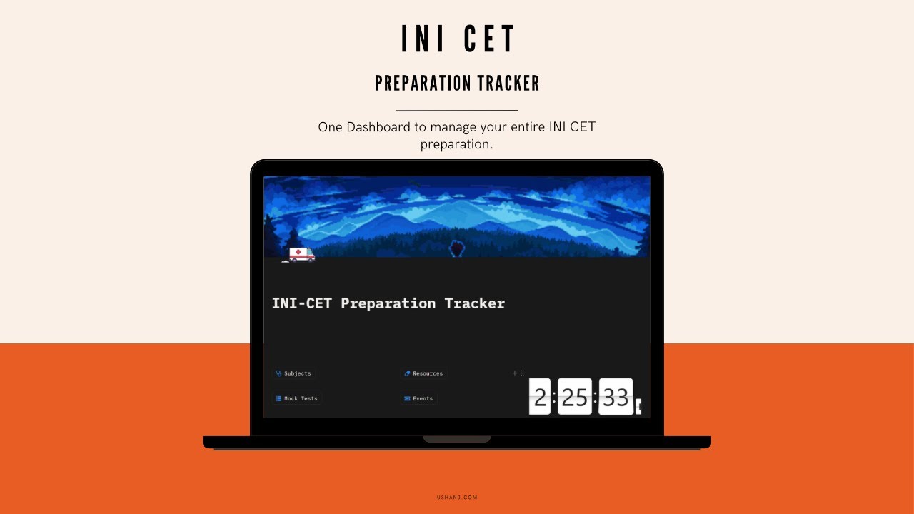 INI-CET Study Planner in Notion | Smart Preparation Tracker for PG Medical Exams