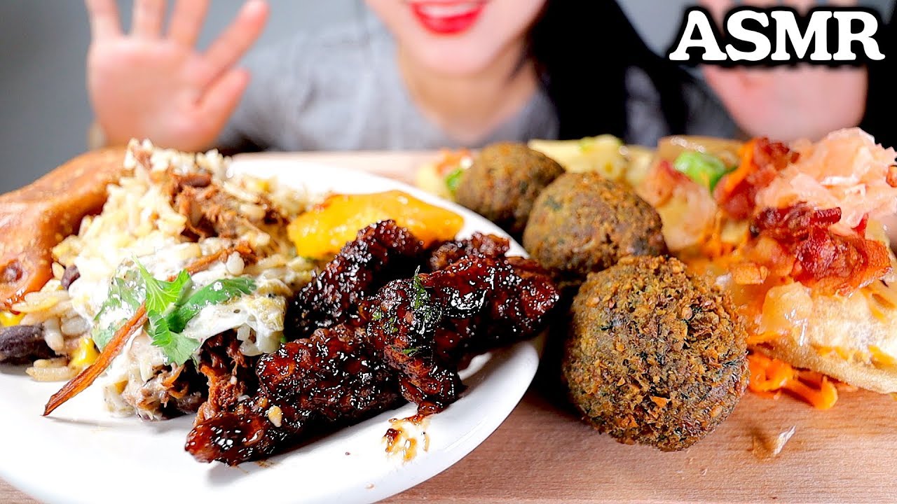 ASMR Poland Bacon Pierogies, Mexican Beef Burrito Bowl & Greek Falafel 폴란드 베이컨 피에로기 멕시칸 소고기브리토볼