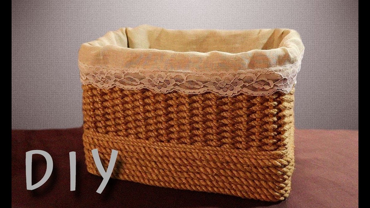DIY Корзина из джута и палочек для суши //Jute rope basket and sticks for sushi. DIY