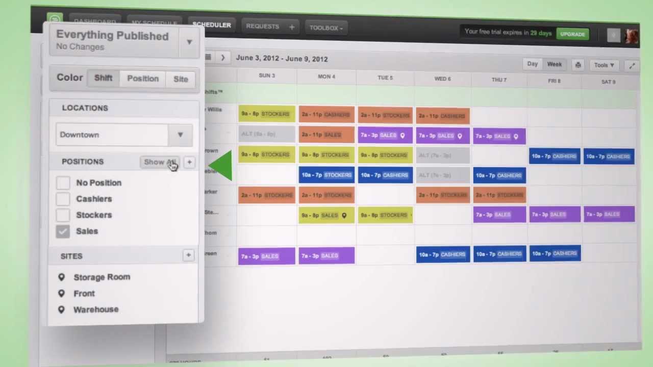 Making the Work Schedule with The Scheduler