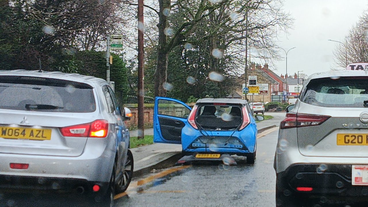 BUSY TRAFFIC/CAR ACCIDENT AYGO TAKES IT UP THE ARSE 
